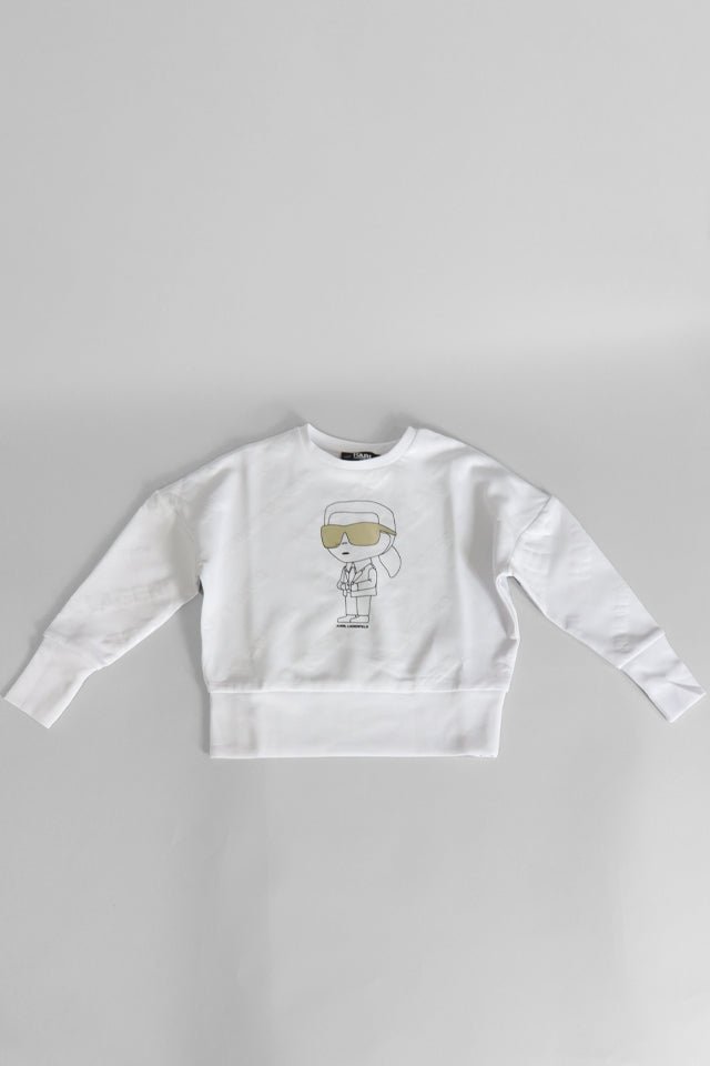 Felpa Karl Lagerfeld bianca con omino - Angel Luxury