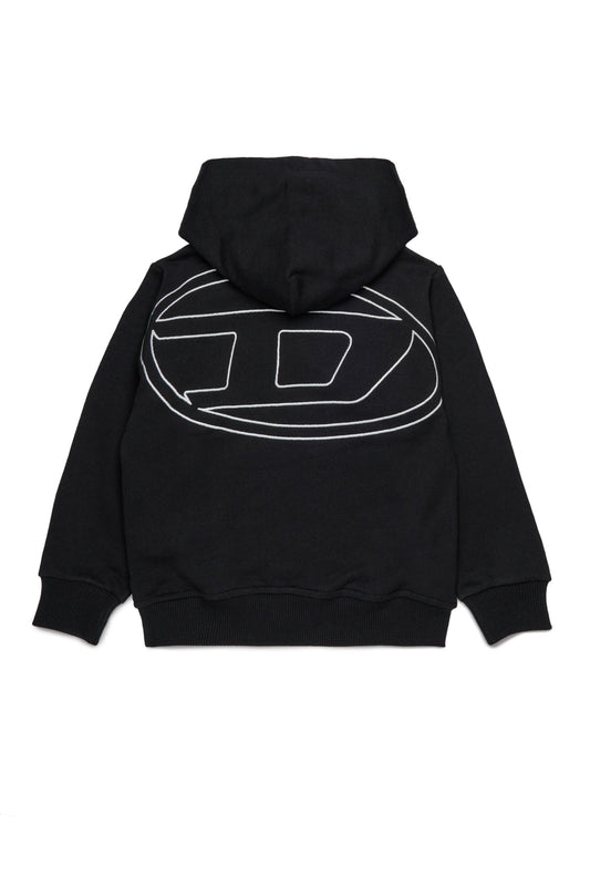 FELPA NERA CON LOGO OVAL D DIESEL - Angel Luxury