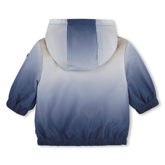 GIACCA A VENTO SFUMATA BLU - BEIGE CON LOGO GOMMATO BOSS - Angel Luxury