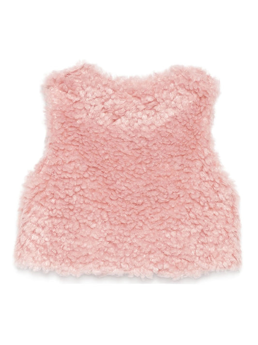 GILET PER NEONATA IN PILE ROSA TEDDY&MINOU - Angel Luxury