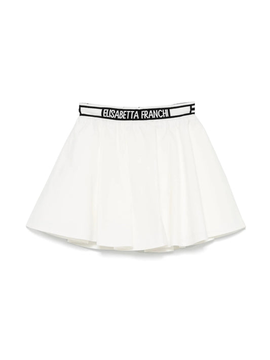 GONNA BIANCA CON BANDA LOGATA NERA ELISABETTA FRANCHI - Angel Luxury