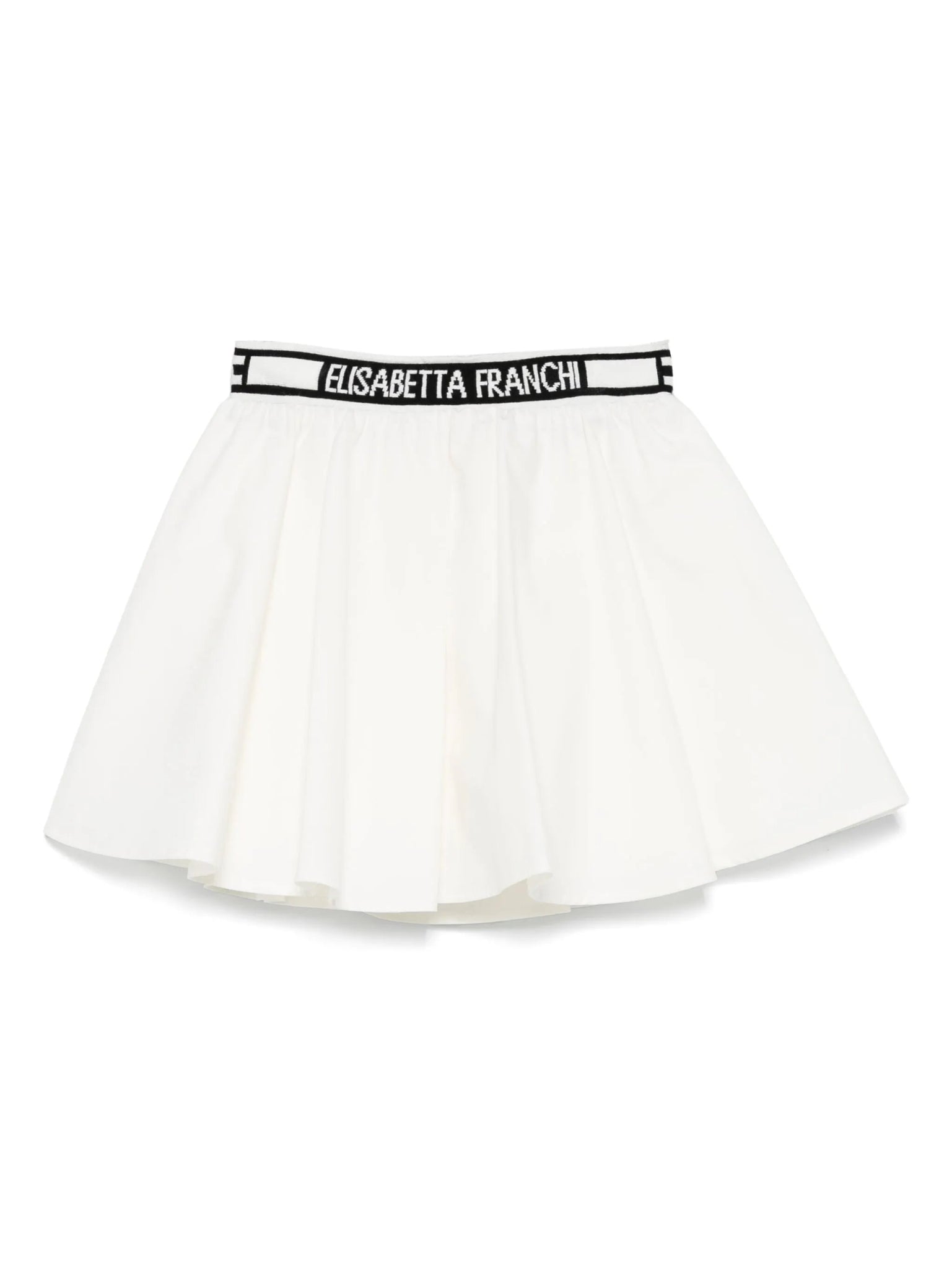 GONNA BIANCA CON BANDA LOGATA NERA ELISABETTA FRANCHI - Angel Luxury