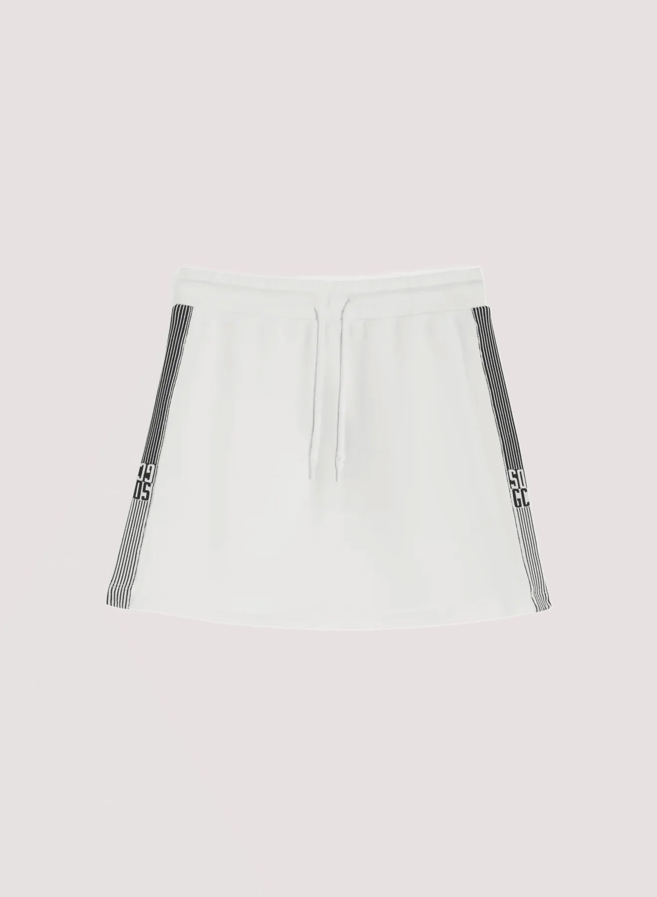 GONNA BIANCA CON BANDE LATERALI NERE LOGATO GCDS - Angel Luxury