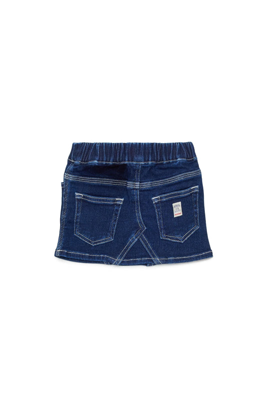 GONNA IN DENIM BLU SCURO CON LOGO SUL RETRO DIESEL - Angel Luxury