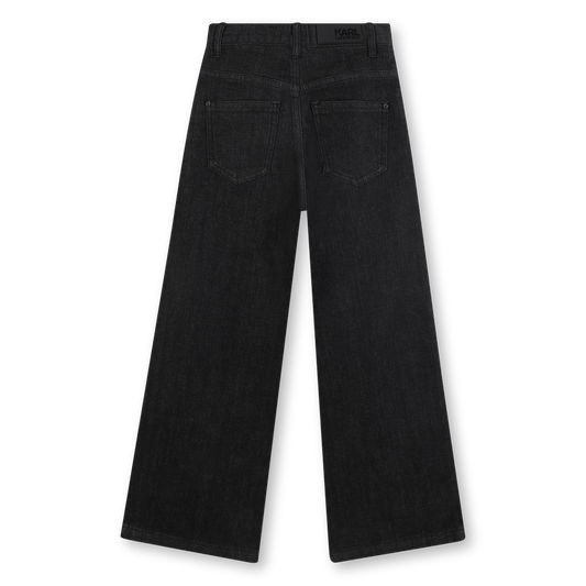 JEANS NERO CON LOGO BRILLANTINATO KARL LAGERFELD - Angel Luxury