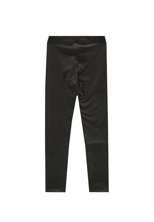 LEGGINS IN ECOPELLE NERO CON LOGO BIANCO MARCELO BURLON - Angel Luxury