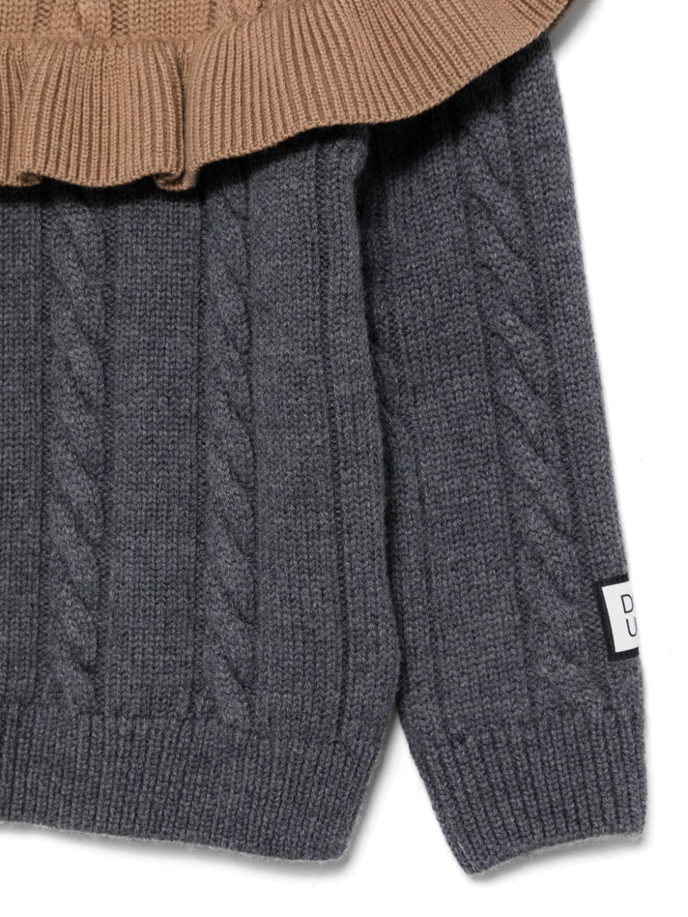 MAGLIONE GRIGIO/MARRONE A DOUUOD - Angel Luxury