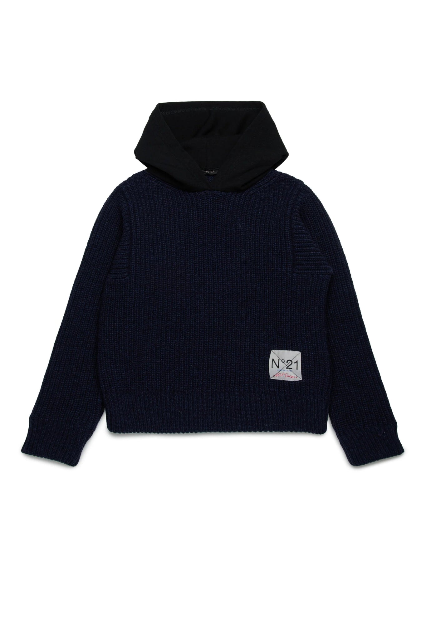 MAGLIONE NERO CON CAPPUCCIO N21 - Angel Luxury