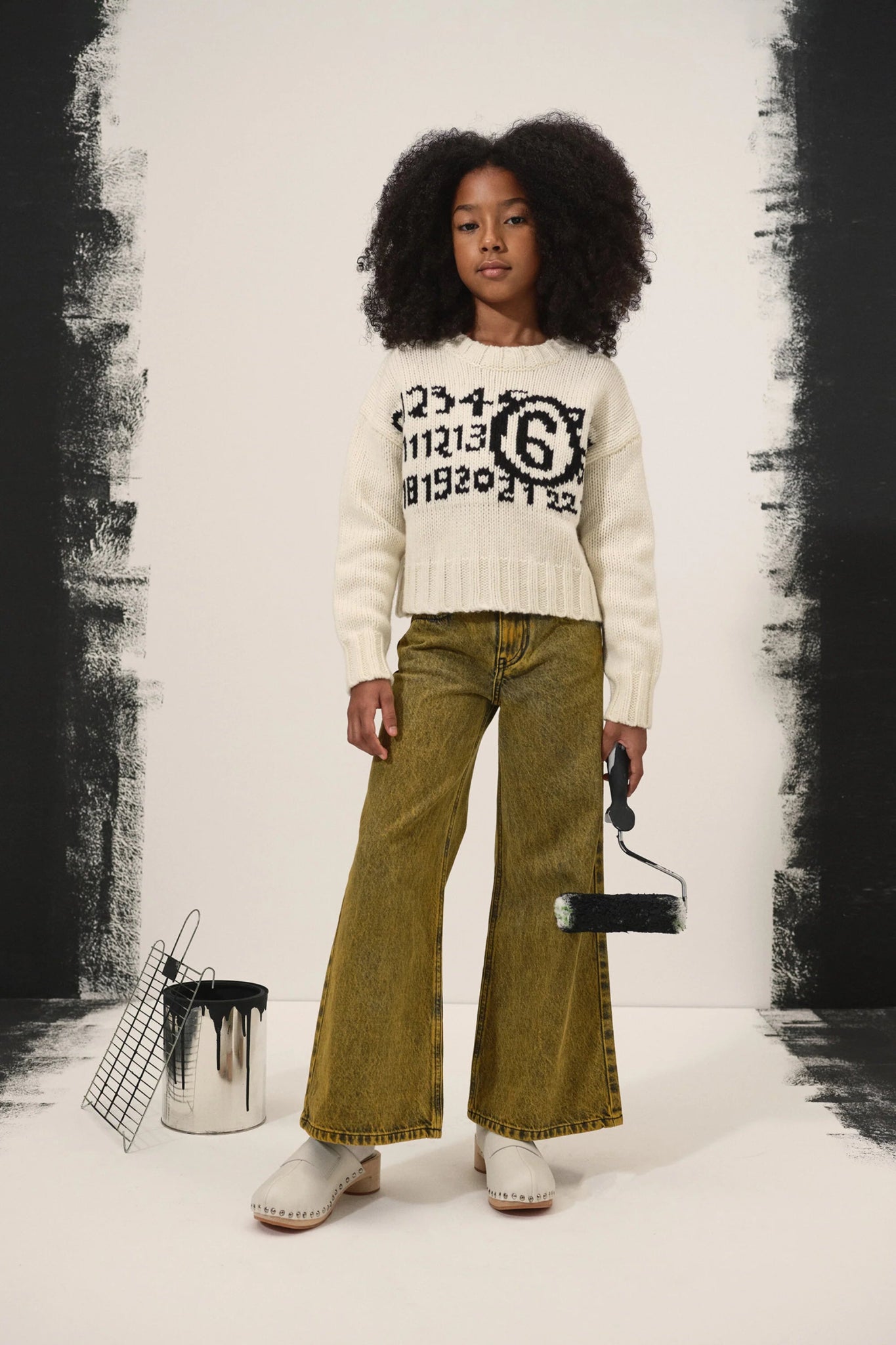 MAGLIONE PANNA CON LOGO NUMERICO MAISON MARGIELA - Angel Luxury