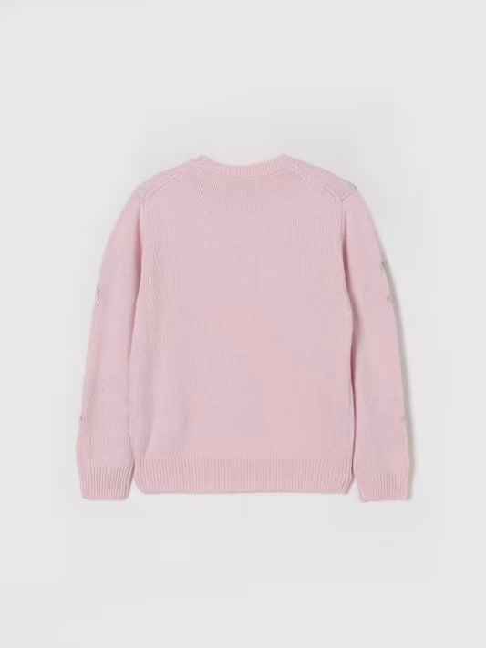 MAGLIONE ROSA CON ORSETTI IN RICAMO E LOGO MC2 SAINT BARTH