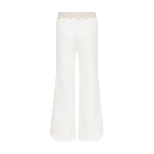 MX6B60 PANTALONE BIANCO A ZAMPA CON LOGO IN STRASS MISSONI - Angel Luxury