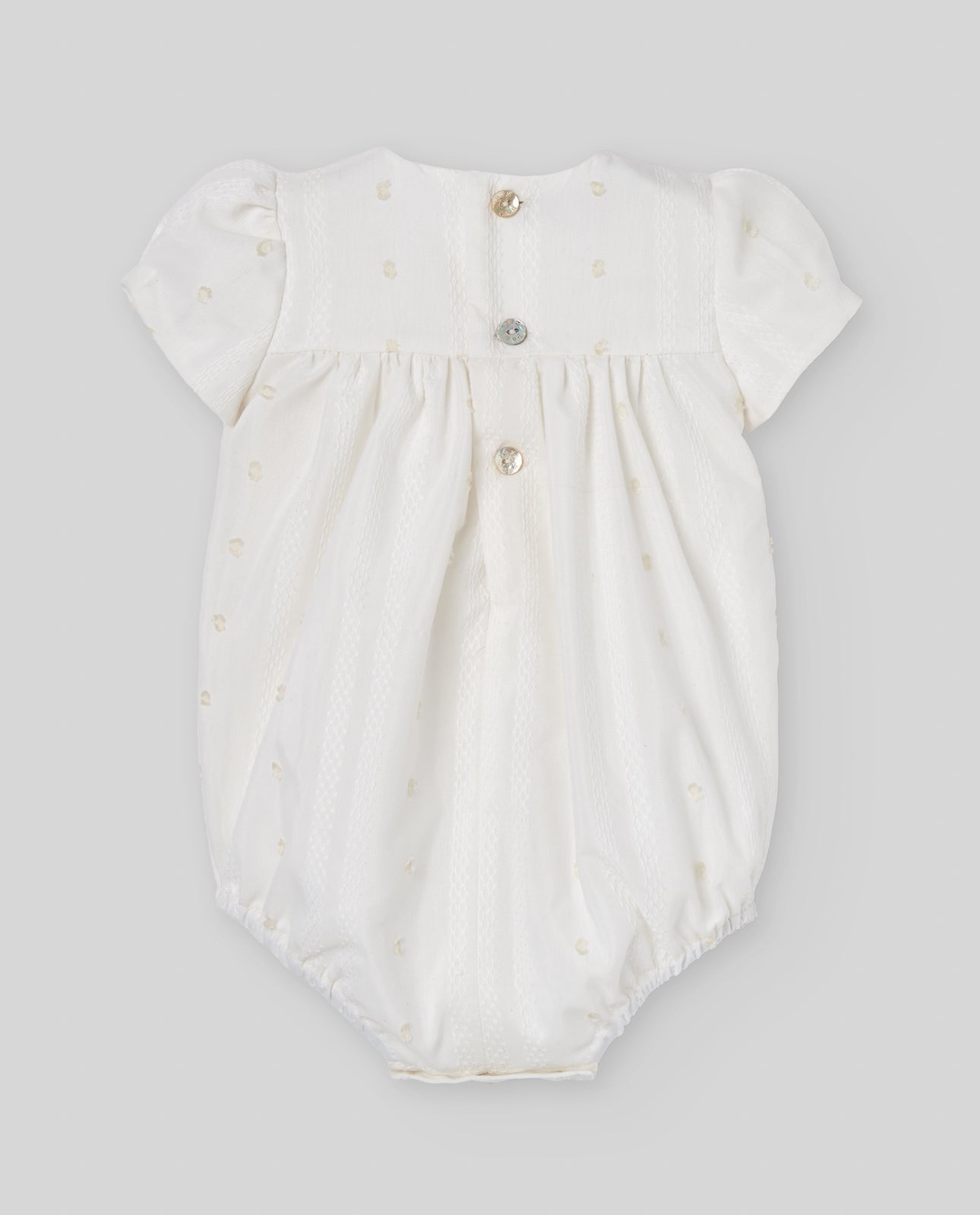PAGLIACCETTO BIANCO CON RICAMO NEONATA PAZ RODRIGUEZ - Angel Luxury