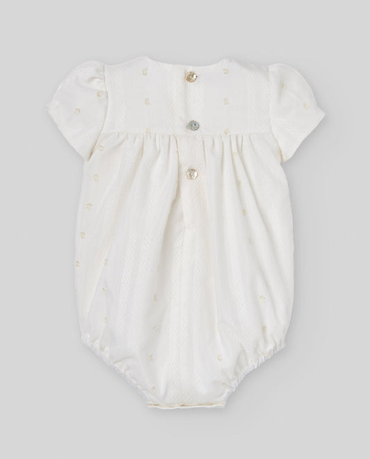 PAGLIACCETTO BIANCO CON RICAMO NEONATA PAZ RODRIGUEZ - Angel Luxury
