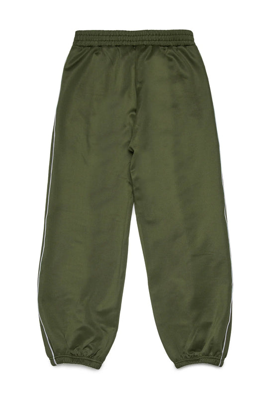 PANTALONE ACETATO VERDE CON LOGO ROSSO DIESEL - Angel Luxury