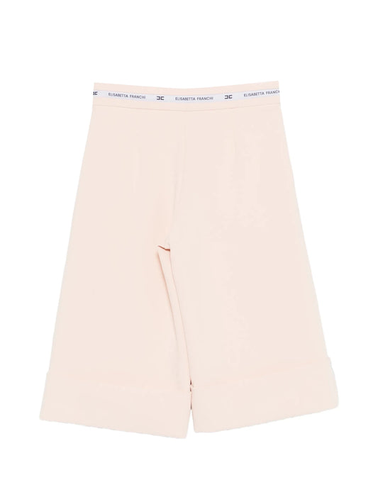PANTALONE AL GINOCCHIO ROSA CON NASTRO LOGATO ELISABETTA FRANCHI - Angel Luxury