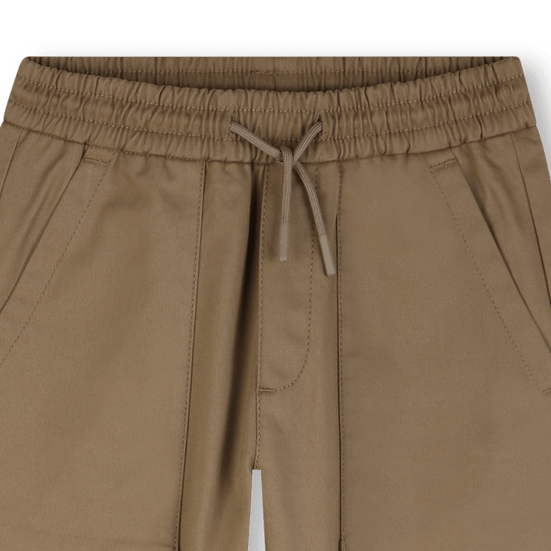 PANTALONE BEIGE SCURO CON TASCONI E CON LOGO IN RILIEVO BOSS - Angel Luxury