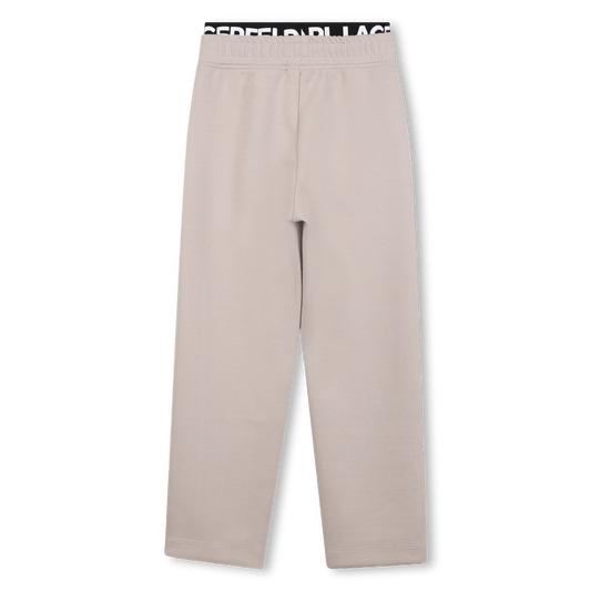 PANTALONE CON ELASTICO IN VITA NERO LOGATO BIANCO KARL LAGERFELD - Angel Luxury
