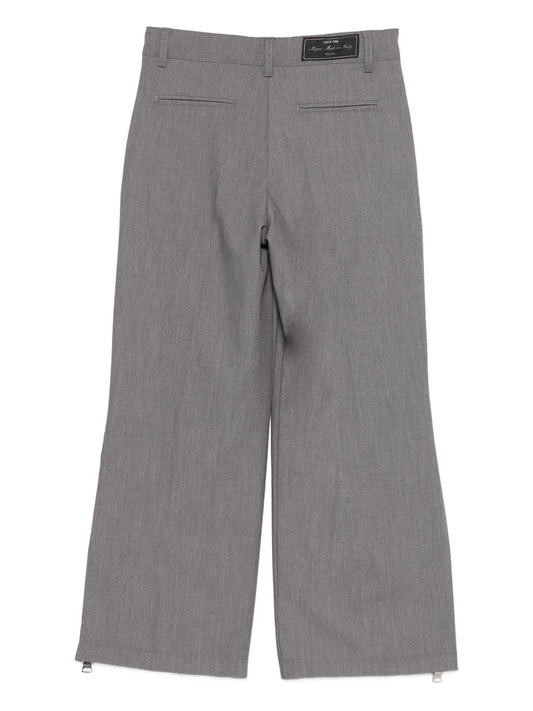 PANTALONE GRIGIO CON ZIP LATERALE ROSA MSGM - Angel Luxury
