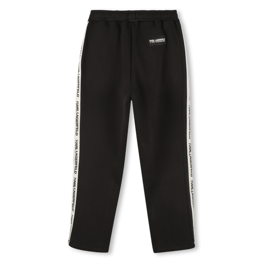 PANTALONE NERO CON BANDE LATERALI LOGATE KARL LAGERFELD - Angel Luxury