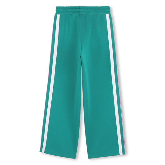 PANTALONE SPORTIVO VERDE OLIVA CON BANDE ROSA/BIANCHE KIDS AROUND - Angel Luxury