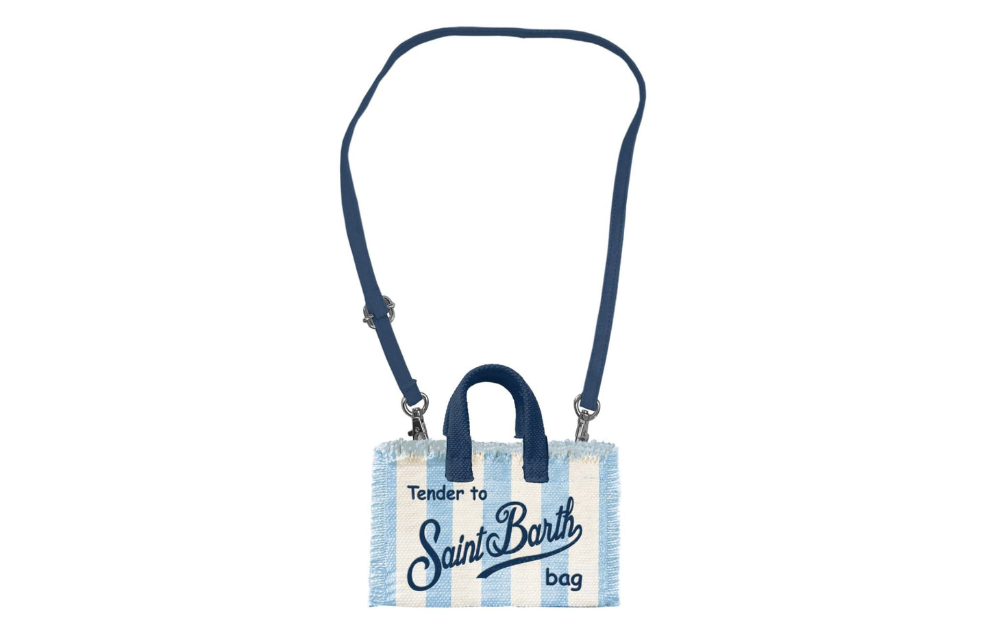 PHONE BAG MC2 SAINT BARTH A RIGHE AZZURRO E BIANCO CON LOGO BLU - Angel Luxury