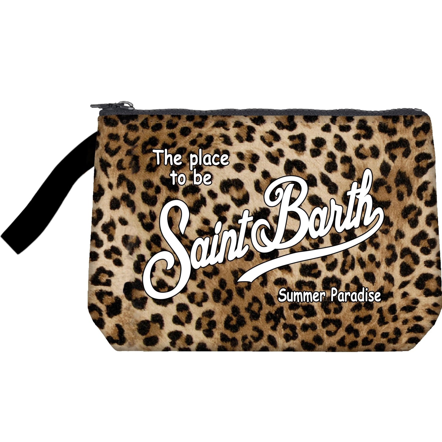 POCHETTE L LEOPARDATA CON LOGO BIANCO MC2 SAINT BARTH - Angel Luxury