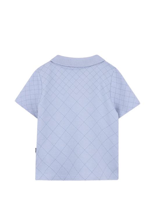 POLO AZZURRO POLVERE CON LOGO GOMMATO BOSS - Angel Luxury