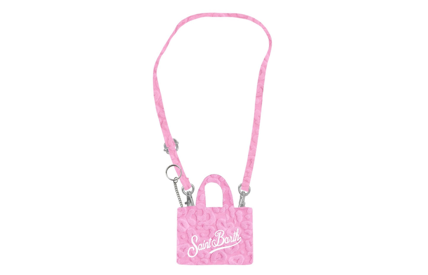 PORTACHIAVI ROSA MACULATA CON LOGO BIANCO MC2 SAINT BARTH - Angel Luxury