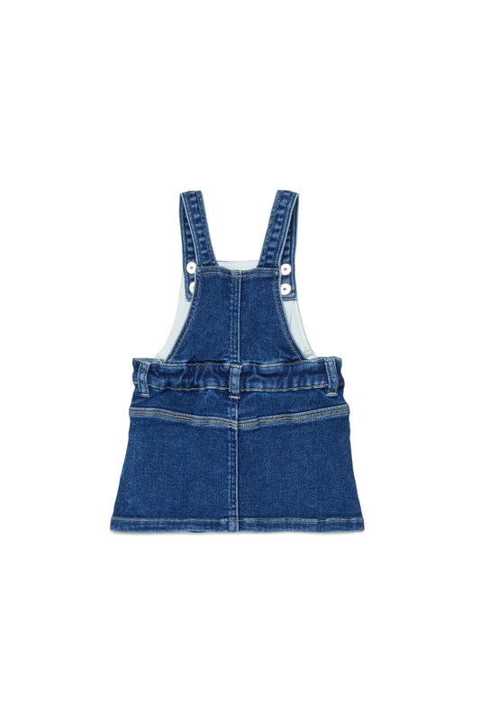 SALOPETTE IN DENIM CON LOGO IN RICAMO ROSA DIESEL - Angel Luxury