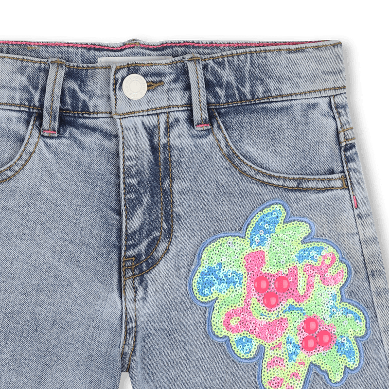SHORTS IN DENIM CON FANTASIA IN PAILETTES BILLIEBLUSH - Angel Luxury