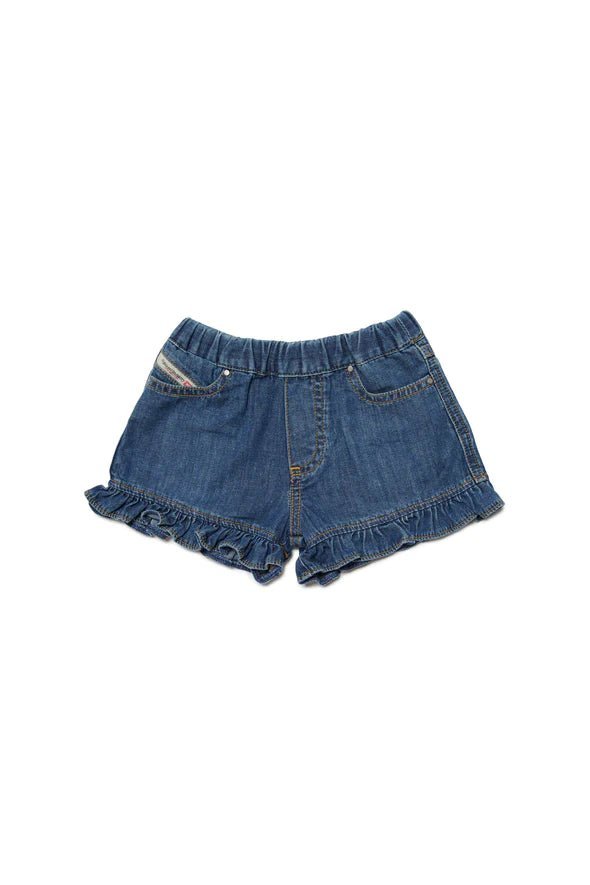 SHORTS IN DENIM CON ROUCHES - Angel Luxury