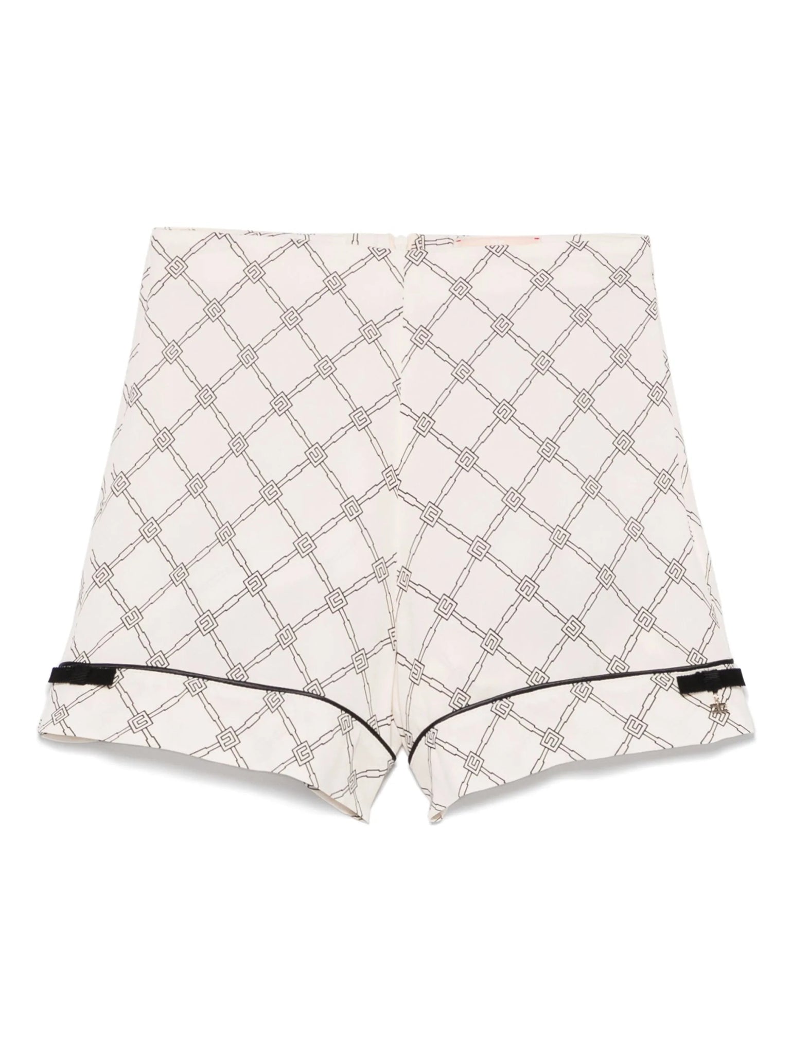 SHORTS IN GEORGETTE LOGATO BURRO - NERO ELISABETTA FRANCHI - Angel Luxury