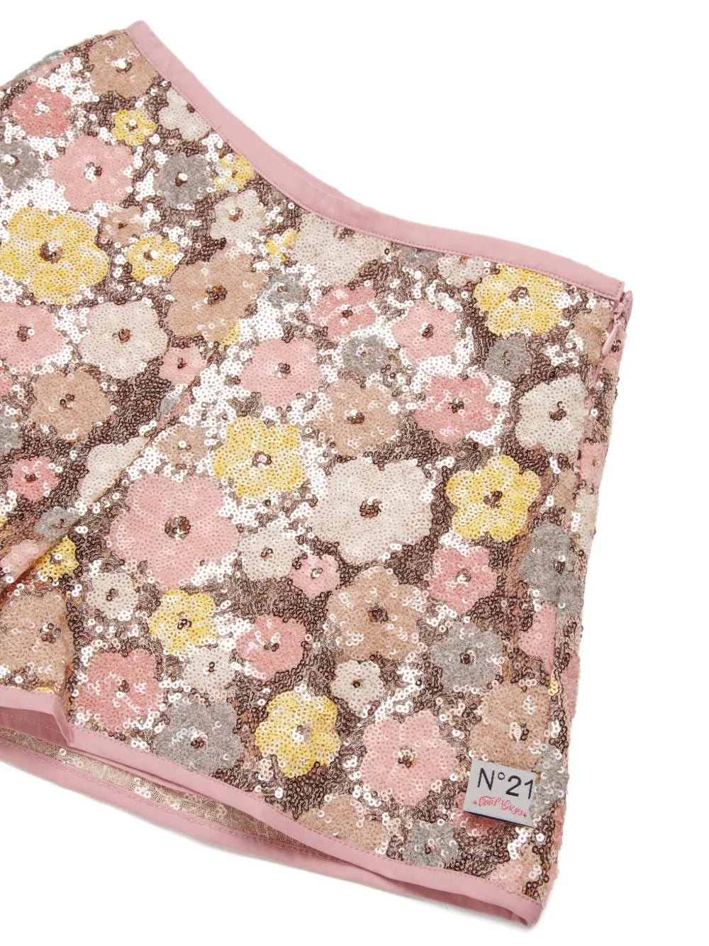 SHORTS MULTICOLOR CON FIORI IN PAILLETTES N21 - Angel Luxury