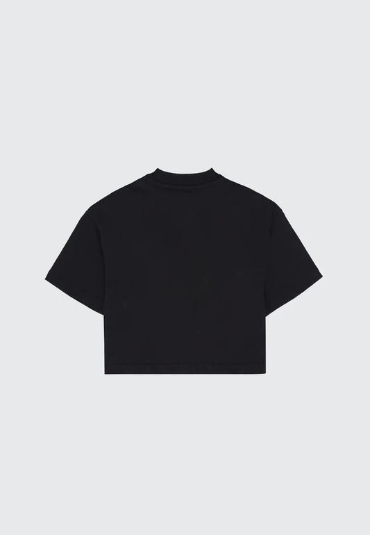 T - SHIERT CROPPED NERA CON LOGO BARROW COLORATO - Angel Luxury