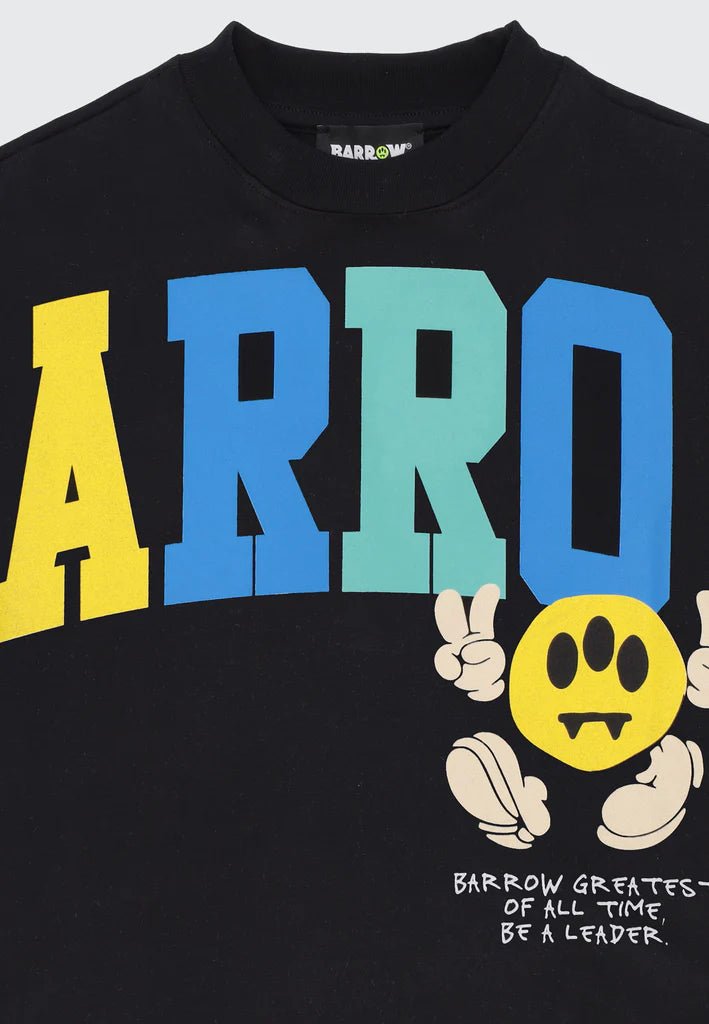 T - SHIERT CROPPED NERA CON LOGO BARROW COLORATO - Angel Luxury