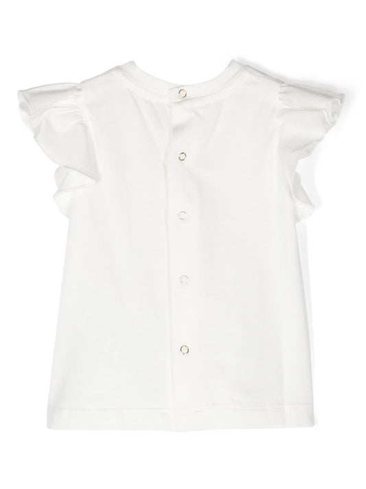 T - SHIRT AVORIO/RICAMO NUDO ELISABETTA FRANCHI - Angel Luxury