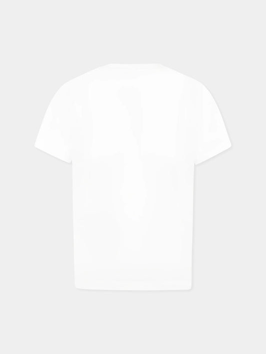 T - SHIRT BIANCA CON LOGO CIRCOLARE GIALLO STELLA MCCARTNEY - Angel Luxury