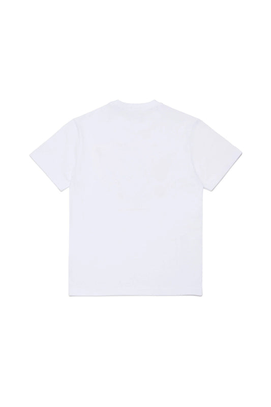 T - SHIRT BIANCA CON LOGO ROSSO DSQUARED2 - Angel Luxury