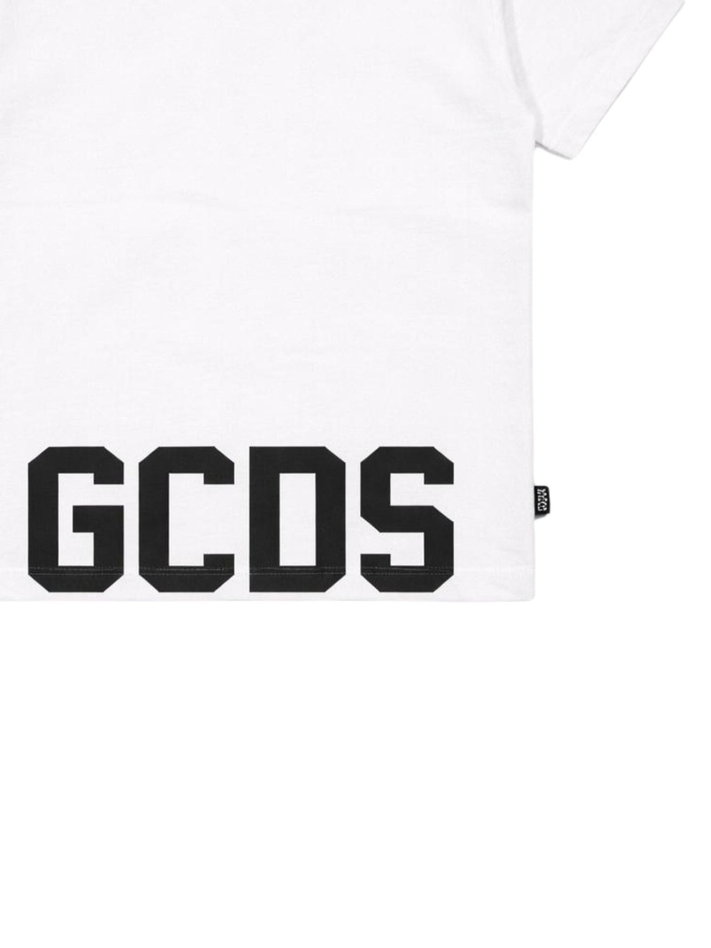T - SHIRT BIANCA CON LOGO SUL DAVANTI E SUL RETRO NERO GCDS - Angel Luxury