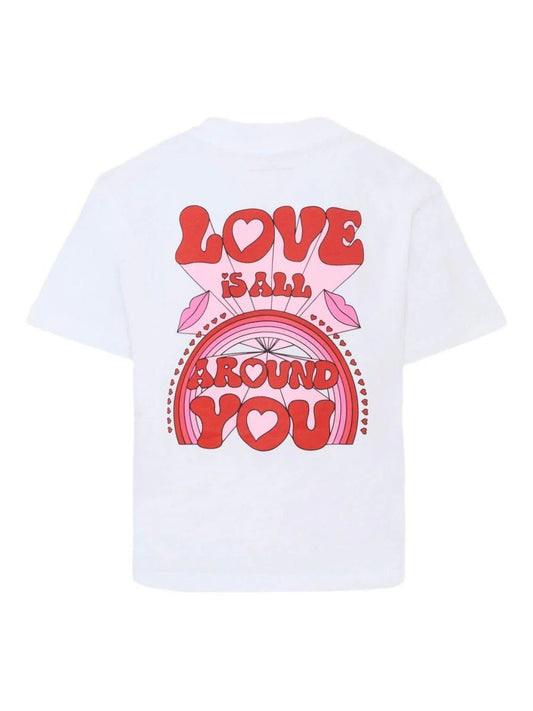 T - SHIRT BIANCA CON SCRITTA STELLA LOVE STELLA MCCARTNEY - Angel Luxury