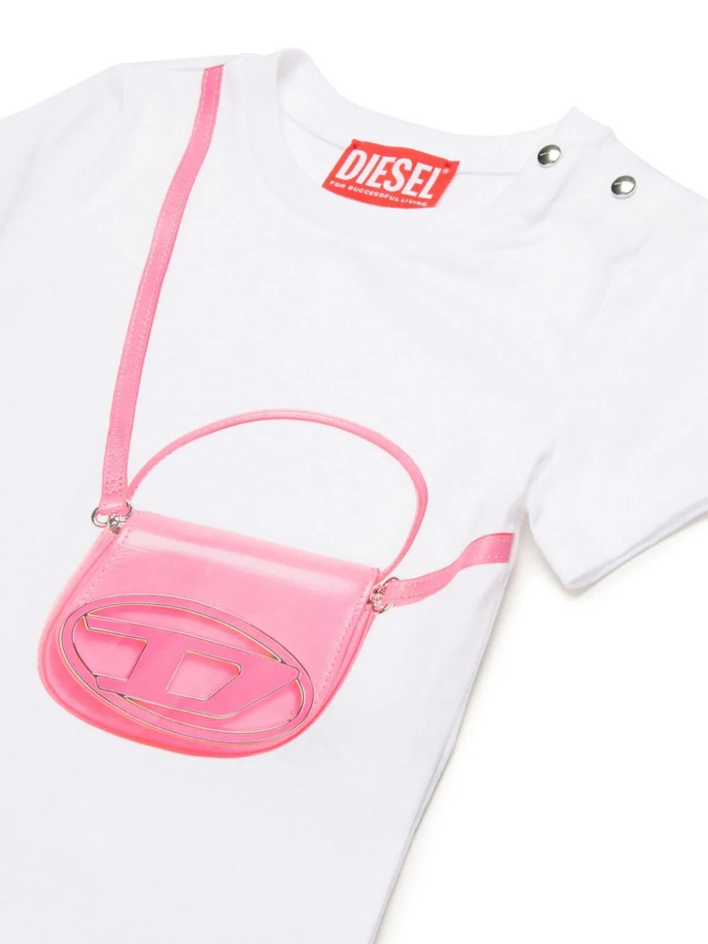 T - SHIRT BIANCA CON STAMPA BORSA DIESEL - Angel Luxury