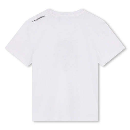 T - SHIRT BIANCA CON STAMPA KARL LAGERFELD - Angel Luxury