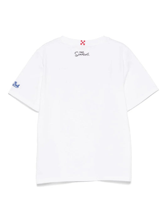 T - SHIRT BIANCA CON STAMPA SIMPSON MC2 SAINT BARTH - Angel Luxury