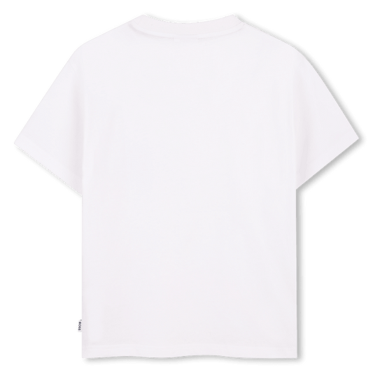 T - SHIRT BIANCA CON TASCHINO A RIGHE CON LOGO BOSS - Angel Luxury