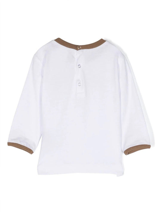 T - SHIRT BIANCA/MARRONE DOUUOD - Angel Luxury