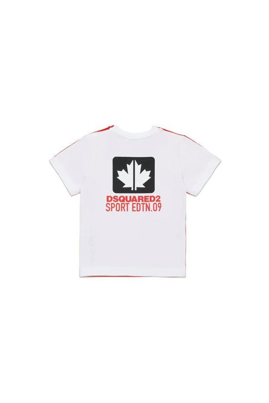 T - SHIRT BICOLOR CON GRAFICA LEAF DSQUARED2 - Angel Luxury