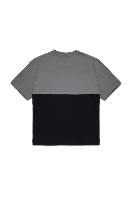 T - SHIRT BICOLORE GRIGIA/NERA MAISON MARGIELA - Angel Luxury