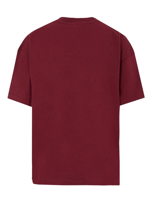 T - SHIRT BORDEAUX CON STAMPA MSGM - Angel Luxury