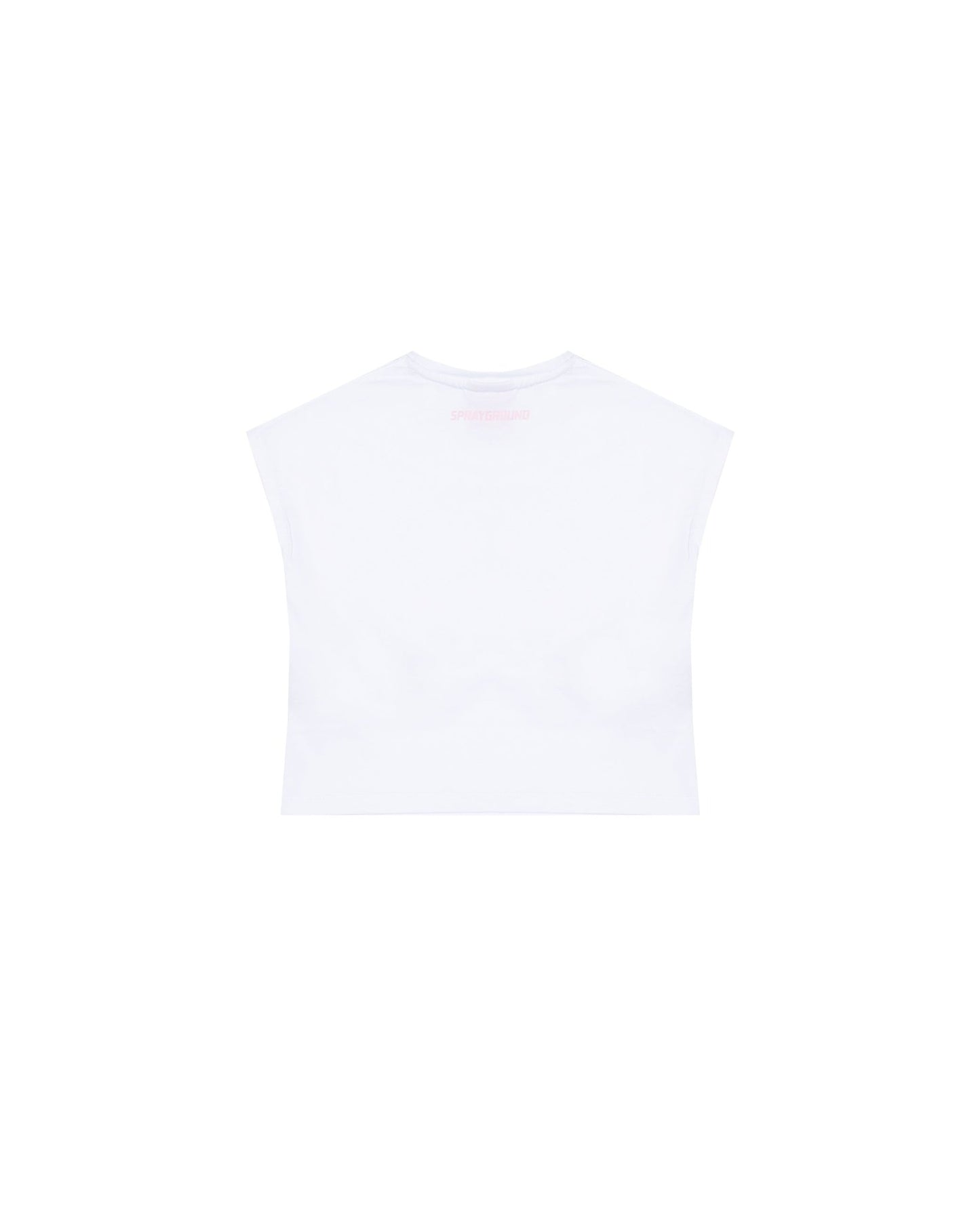 T - SHIRT CROP SPRAYGROUND BIANCA CON LOGO - Angel Luxury
