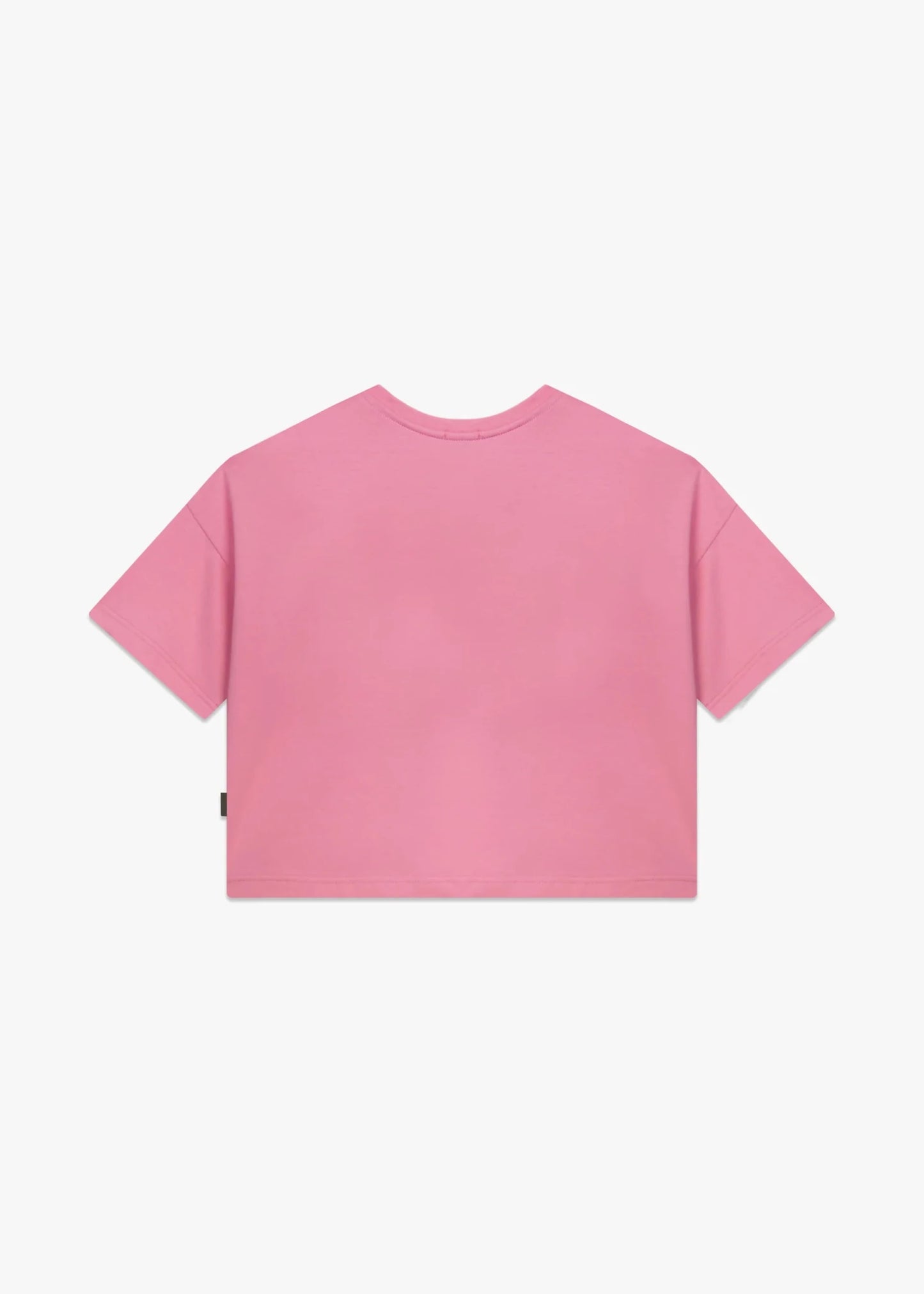 T - SHIRT CROPPED ROSA CON LOGO VERDE GCDS - Angel Luxury